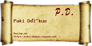 Paki Dókus névjegykártya